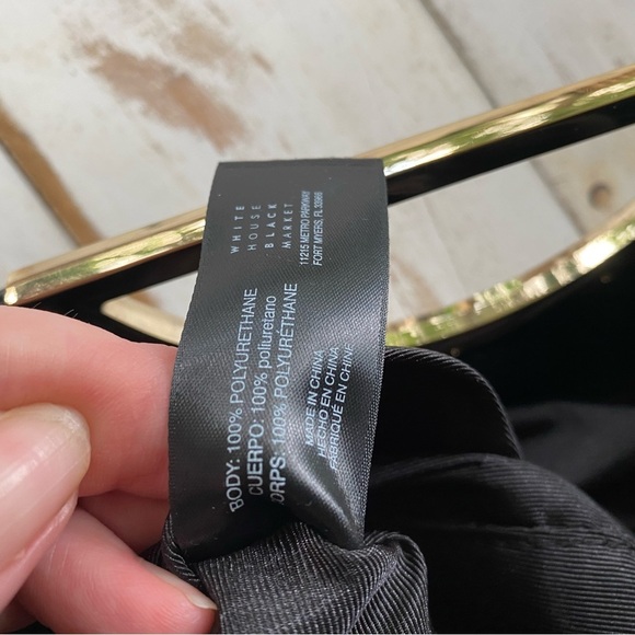 White House Black Market Faux Leather Floral Embroidered Clutch Handbag wristlet - Picture 6 of 12